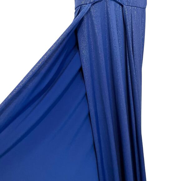 Lucy in the Sky Halter Dress Blue Shimmer Keyhole XS - Picture 5 of 11